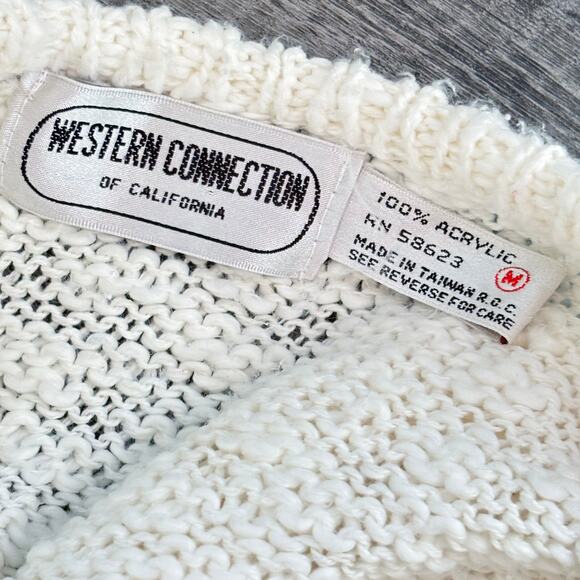 VTG 80s Short Sleeve Sweater Women's M Embroidered Cute Kidcore Lightweight Knit - Picture 7 of 8